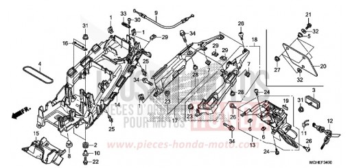GARDE-BOUE ARRIERE VFR1200XDE de 2014